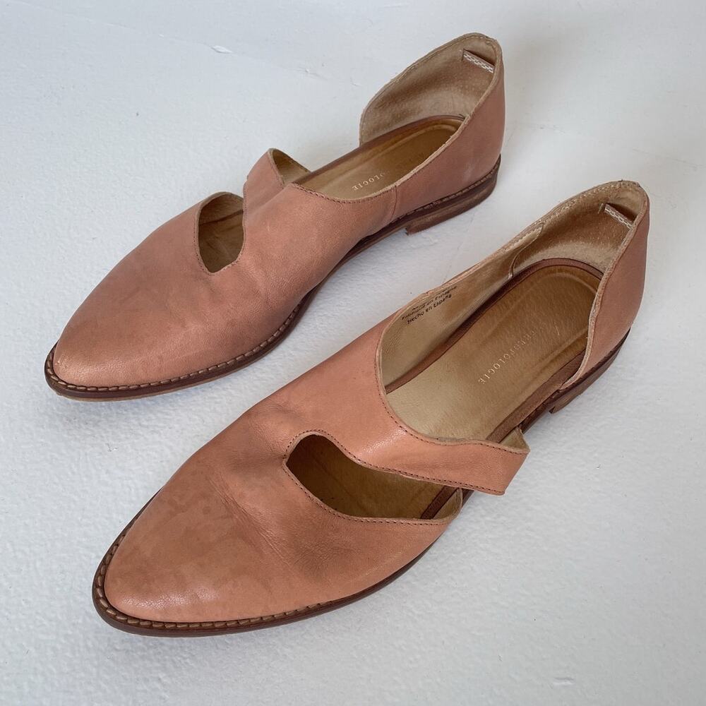 Anthropologie Rose Tan Leather D'Orsay Flats